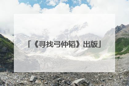 《寻找弓仲韬》出版