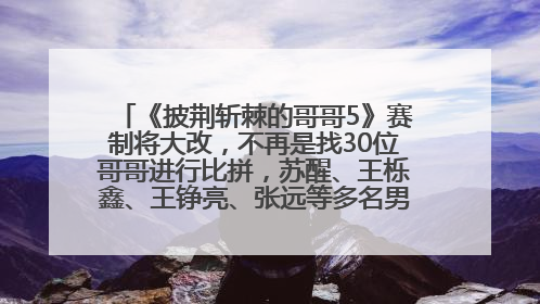 《披荆斩棘的哥哥5》赛制将大改，不再是找30位哥哥进行比拼，苏醒、王栎鑫、王铮亮、张远等多名男团选手被曝将参加