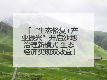 “生态修复+产业振兴”开启沙地治理新模式 生态经济实现双效益