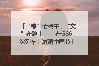 “粽”情端午，“艾”在路上——在G66次列车上邂逅中国节