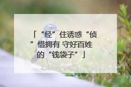 “经”住诱惑“侦”惜拥有 守好百姓的“钱袋子”