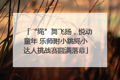 “绳”舞飞扬，悦动童年 乐师附小跳绳小达人挑战赛圆满落幕