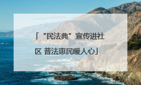 “民法典”宣传进社区 普法惠民暖人心