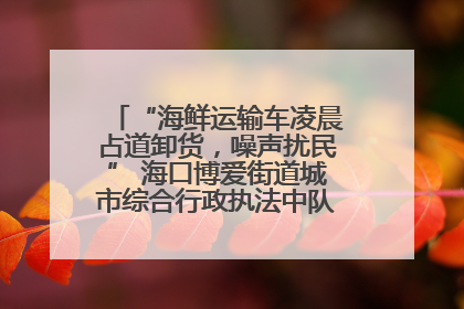 “海鲜运输车凌晨占道卸货，噪声扰民” 海口博爱街道城市综合行政执法中队：将联合交警加强长堤路一带巡逻