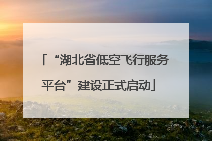 “湖北省低空飞行服务平台”建设正式启动