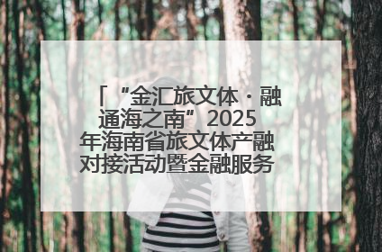 “金汇旅文体・融通海之南”2025年海南省旅文体产融对接活动暨金融服务中心成立仪式举行