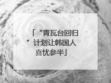 “青瓦台回归”计划让韩国人喜忧参半