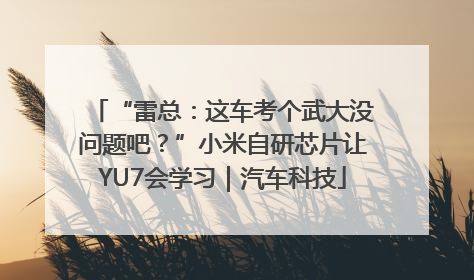 “雷总：这车考个武大没问题吧？”小米自研芯片让YU7会学习｜汽车科技