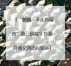 “麒麟・不止有瑞兽”第三届端午节龙舟赛交通出行提示