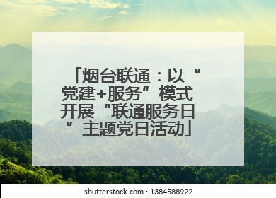 烟台联通：以“党建+服务”模式开展“联通服务日”主题党日活动