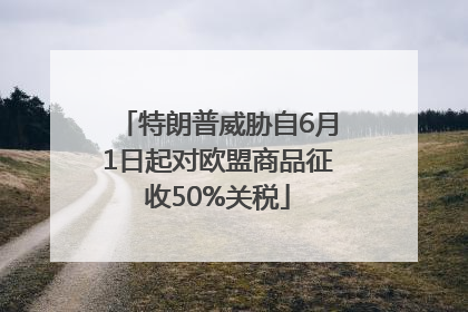 特朗普威胁自6月1日起对欧盟商品征收50%关税