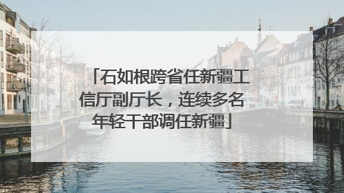 石如根跨省任新疆工信厅副厅长，连续多名年轻干部调任新疆