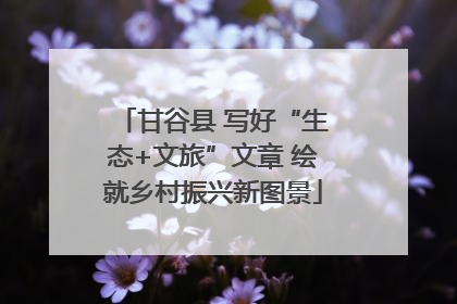 甘谷县 写好“生态+文旅”文章 绘就乡村振兴新图景