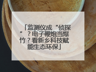 监测仪成“侦探”？电子鞭炮当爆竹？看新乡科技赋能生态环保