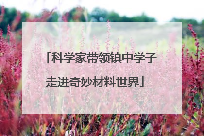 科学家带领镇中学子走进奇妙材料世界