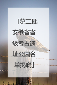 第二批安徽省省级考古遗址公园名单揭晓