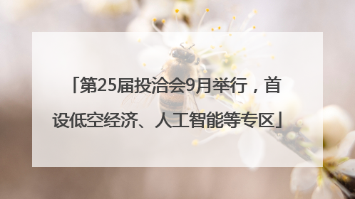 第25届投洽会9月举行，首设低空经济、人工智能等专区