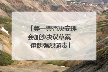 美一票否决安理会加沙决议草案 伊朗强烈谴责