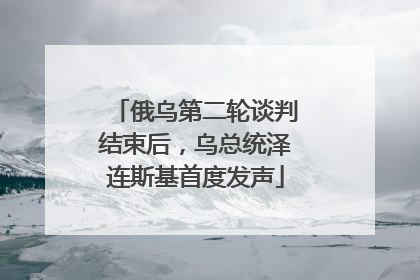 俄乌第二轮谈判结束后，乌总统泽连斯基首度发声