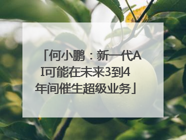 何小鹏：新一代AI可能在未来3到4年间催生超级业务