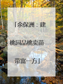 余保洲：建桃园品桃卖苗带富一方