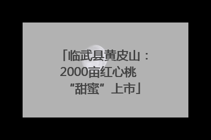 临武县黄皮山：2000亩红心桃“甜蜜”上市