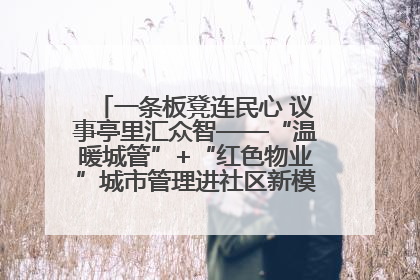 一条板凳连民心 议事亭里汇众智——“温暖城管”+“红色物业”城市管理进社区新模式绘就城市管理社区治理新画卷