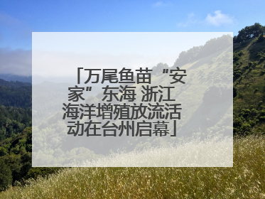 万尾鱼苗“安家”东海 浙江海洋增殖放流活动在台州启幕