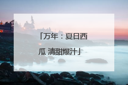 万年：夏日西瓜 清甜爆汁