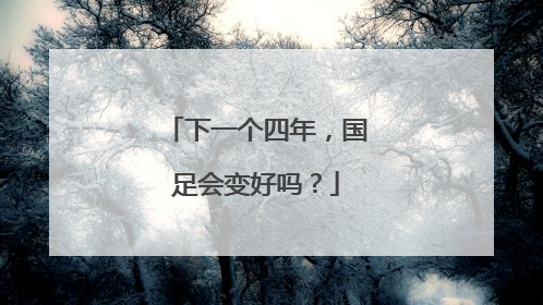 下一个四年，国足会变好吗？