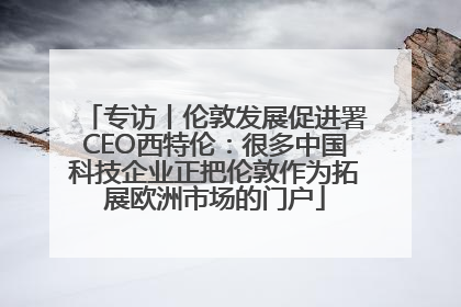 专访丨伦敦发展促进署CEO西特伦：很多中国科技企业正把伦敦作为拓展欧洲市场的门户