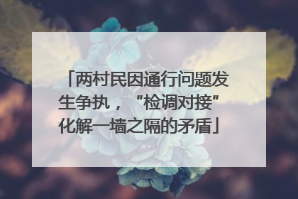 两村民因通行问题发生争执，“检调对接”化解一墙之隔的矛盾