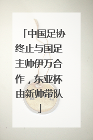 中国足协终止与国足主帅伊万合作，东亚杯由新帅带队