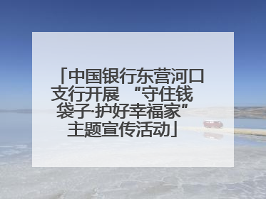 中国银行东营河口支行开展 “守住钱袋子·护好幸福家”主题宣传活动