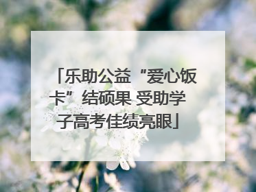 乐助公益“爱心饭卡”结硕果 受助学子高考佳绩亮眼