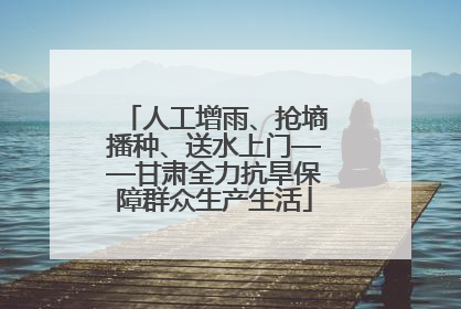 人工增雨、抢墒播种、送水上门——甘肃全力抗旱保障群众生产生活