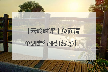 云岭时评丨负面清单划定行业红线③