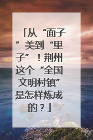从“面子”美到“里子”！荆州这个“全国文明村镇”是怎样炼成的？