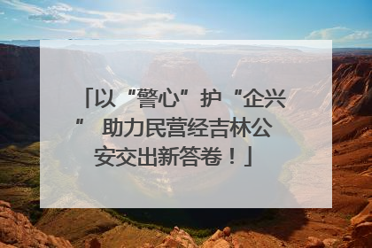 以“警心”护“企兴” 助力民营经吉林公安交出新答卷！