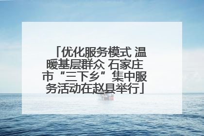 优化服务模式 温暖基层群众 石家庄市“三下乡”集中服务活动在赵县举行