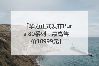 华为正式发布Pura 80系列：最高售价10999元