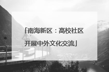 南海新区：高校社区开展中外文化交流
