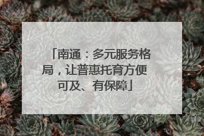 南通：多元服务格局，让普惠托育方便可及、有保障