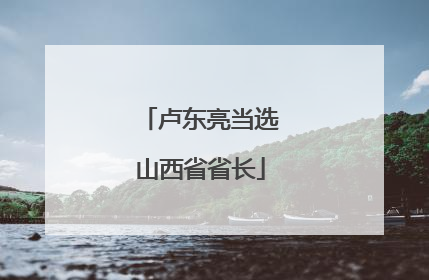 卢东亮当选山西省省长