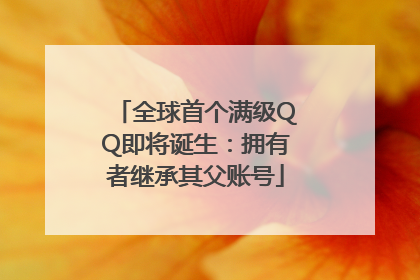 全球首个满级QQ即将诞生：拥有者继承其父账号