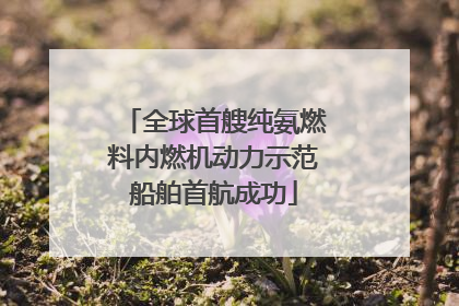全球首艘纯氨燃料内燃机动力示范船舶首航成功