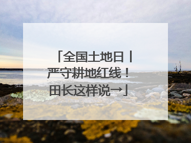 全国土地日丨严守耕地红线！田长这样说→