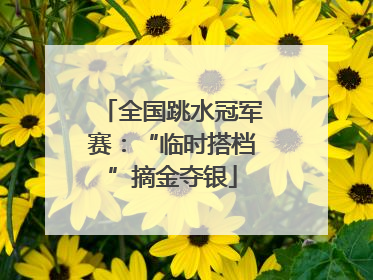 全国跳水冠军赛：“临时搭档”摘金夺银