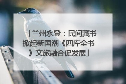 兰州永登：民间藏书掀起新国潮《四库全书》文旅融合促发展