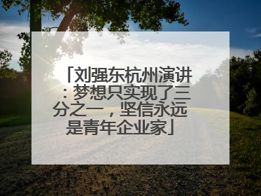 刘强东杭州演讲：梦想只实现了三分之一，坚信永远是青年企业家